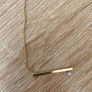Anthropologie minimalist necklace with birthstone
